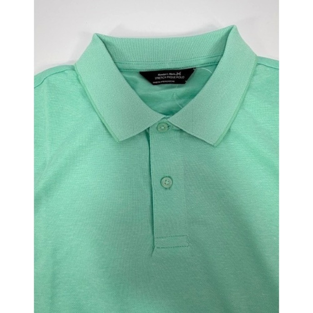 Member's Mark Men's XLarge Mint Green Stretch Pique Polo Shirt Short Sleeve Golf - Picture 3 of 8